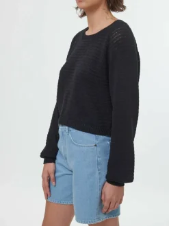 Pullover aus Bio-Baumwolle, 01 schwarz, S, GOTS