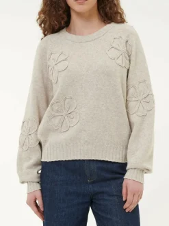 Pullover aus bio-Baumwolle und Wolle, 44 sand melange, S, GOTS