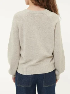 Pullover aus bio-Baumwolle und Wolle, 44 sand melange, S, GOTS