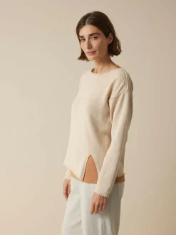 Pullover aus Bio-Baumwolle und Leinen, 60 natur mouliné, L, GOTS