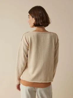 Pullover aus Bio-Baumwolle und Leinen, 60 natur mouliné, L, GOTS