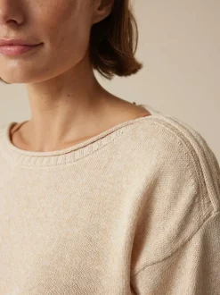 Pullover aus Bio-Baumwolle und Leinen, 60 natur mouliné, L, GOTS