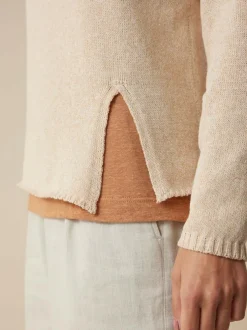 Pullover aus Bio-Baumwolle und Leinen, 60 natur mouliné, L, GOTS