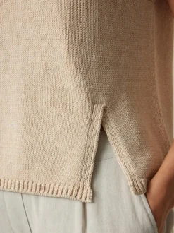 Pullover aus Bio-Baumwolle und Leinen, 60 natur mouliné, XL, GOTS