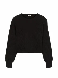 Pullover aus Bio-Baumwolle und Wolle, 01 schwarz, S, GOTS