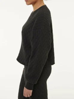 Pullover aus Bio-Baumwolle und Wolle, 01 schwarz, S, GOTS