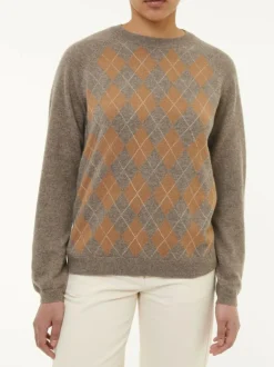 Pullover aus Yak, Kamelhaar und Schurwolle, 79 yak intarsia hasel/kamel, S