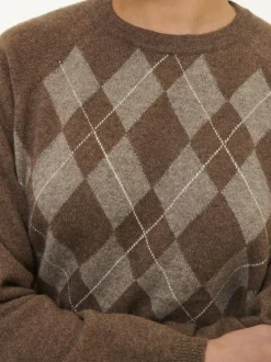 Pullover aus Yakhaar und Schafwolle, 83 yak intarsia mittelbraun/hasel, S