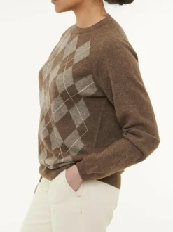 Pullover aus Yakhaar und Schafwolle, 83 yak intarsia mittelbraun/hasel, S