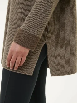 Pullover aus Yakwolle, 63 yak ribstrick/mittelbraun, L