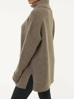 Pullover aus Yakwolle, 63 yak ribstrick/mittelbraun, L