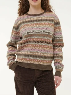 Pullover aus Yakwolle, Wolle und Kamelhaar, 77 yak gemustert rose, S