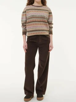 Pullover aus Yakwolle, Wolle und Kamelhaar, 77 yak gemustert rose, S