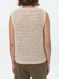 Pullunder aus Bio-Baumwolle, 85 camelie/offwhite, S, GOTS