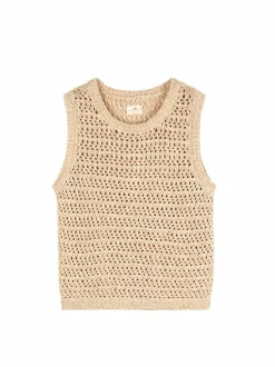 Pullunder aus Bio-Baumwolle, 85 camelie/offwhite, S, GOTS