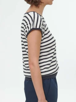 Pullunder aus Bio-Baumwolle, 55 navy/offwhite ringel, S, GOTS