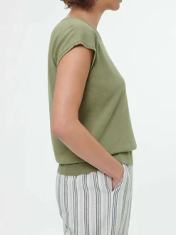 Pullunder aus Bio-Baumwolle, 43 olivgrün, S, GOTS