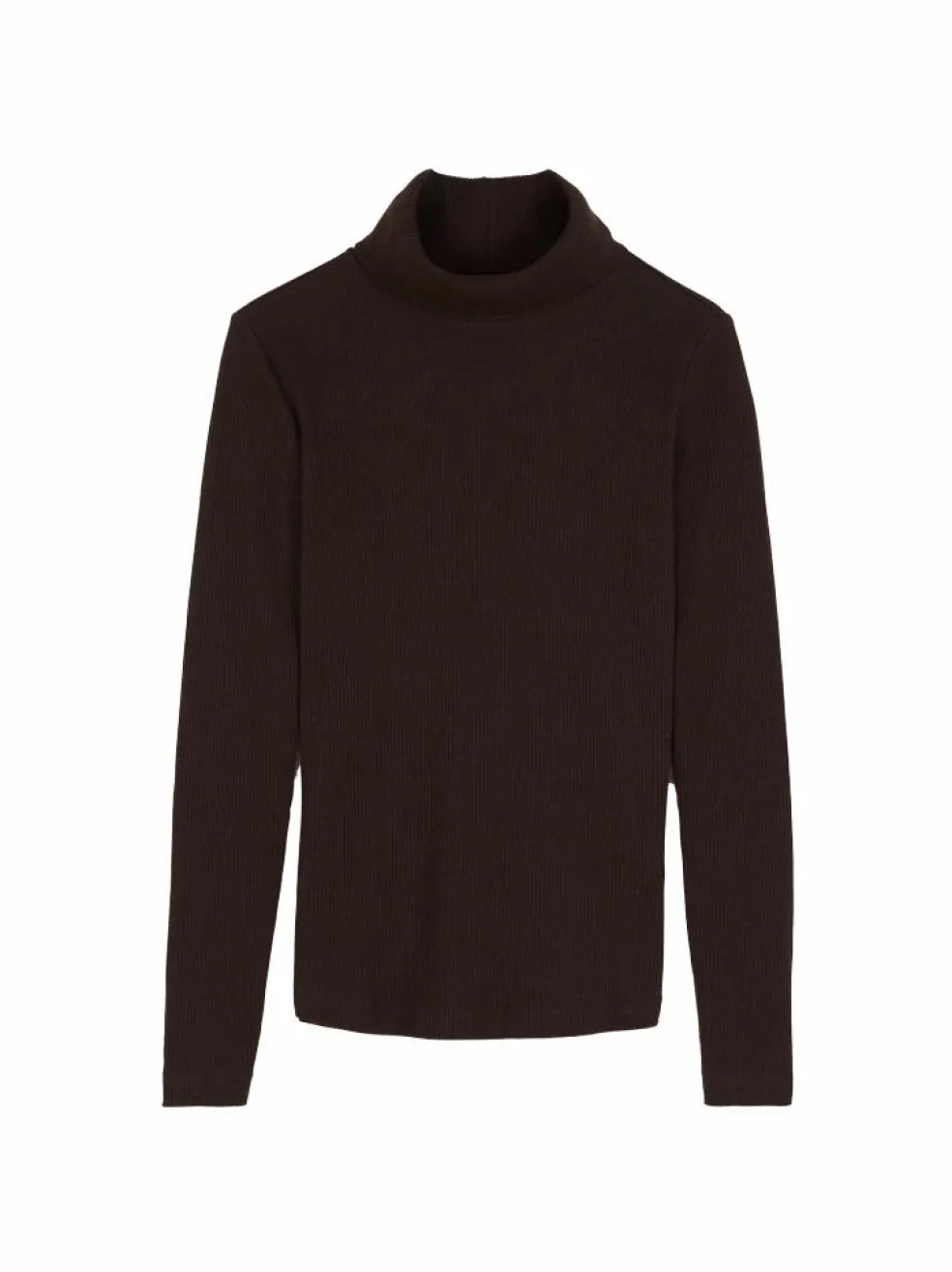 Rollkragenshirt aus Bio Baumwolle/Wolle, 61 chocolate melange, 38, GOTS