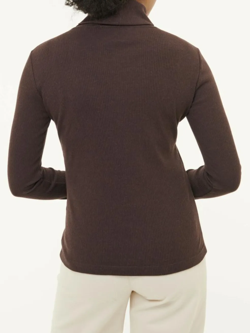 Rollkragenshirt aus Bio Baumwolle/Wolle, 61 chocolate melange, 38, GOTS