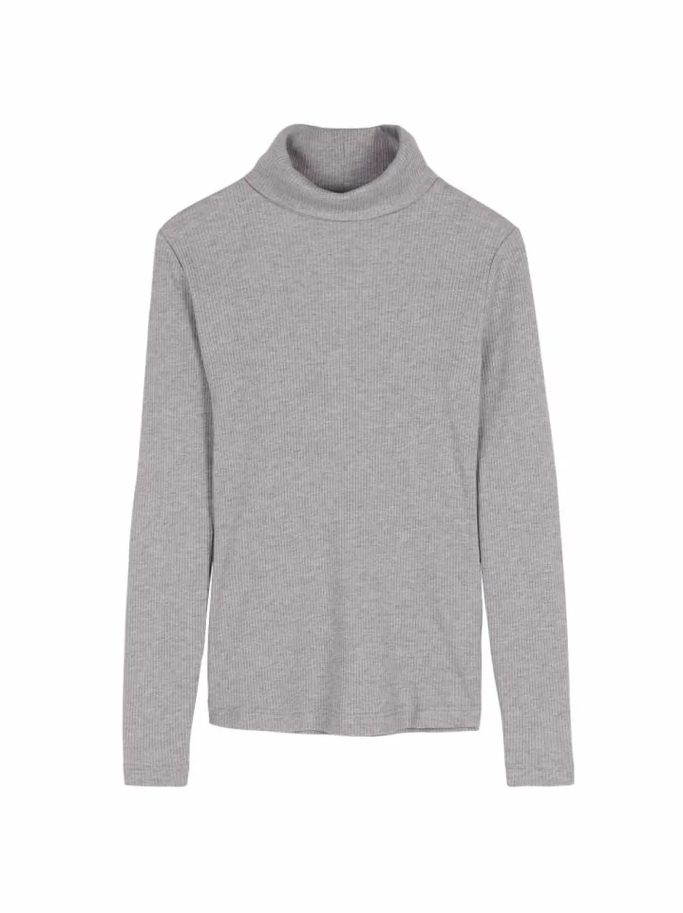 Rollkragenshirt aus Bio Baumwolle/Wolle, 04 grau melange, 38, GOTS