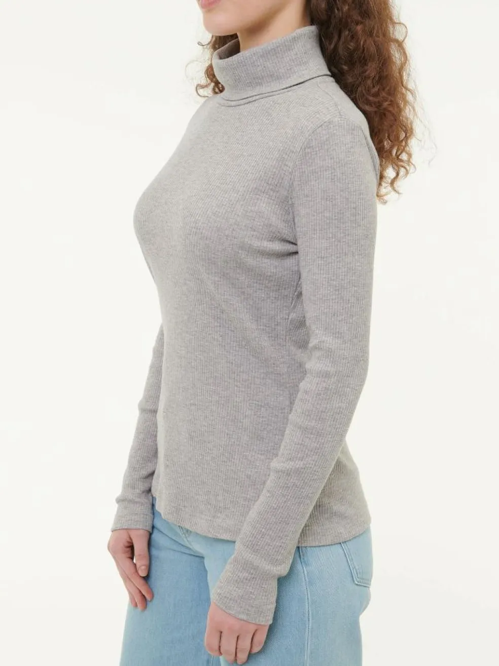 Rollkragenshirt aus Bio Baumwolle/Wolle, 04 grau melange, 38, GOTS