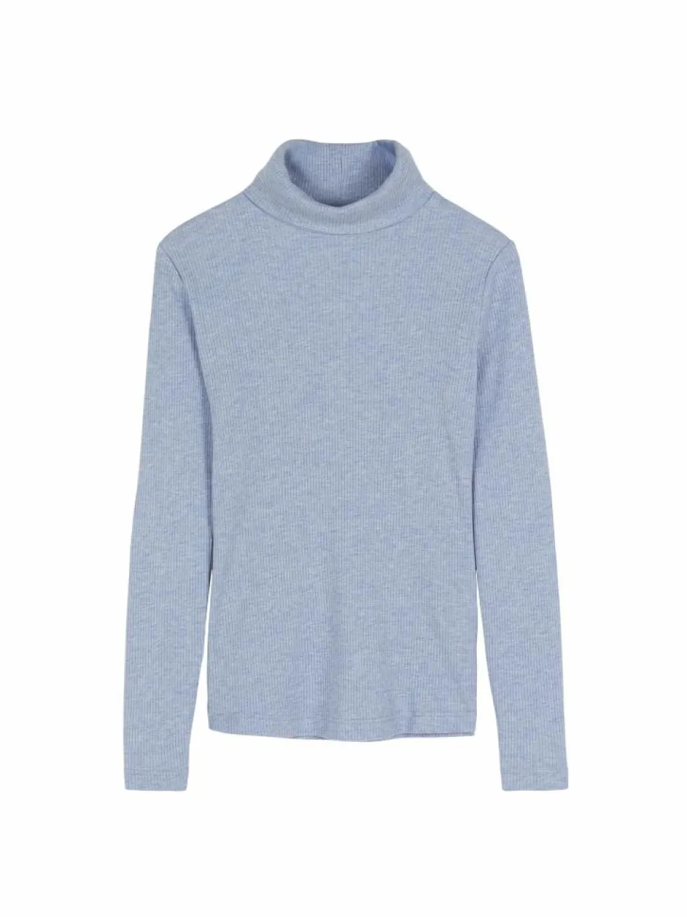 Rollkragenshirt aus Bio Baumwolle/Wolle, 32 lichtblau melange, 38, GOTS