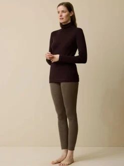 Rollkragenshirt aus Bio Wolle, 08 aubergine, S, GOTS