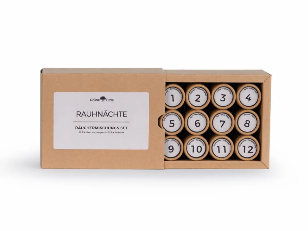Räucherbox Rauhnächte, 12 Räuchermischungen