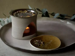 Räucherstövchen aus Feinsteinzeug, unglasiert, H 10 cm, ø 11,5 cm