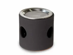 Räucherstövchen aus Keramik, schwarz, H 10 cm ø 8 cm