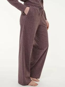 Schlafhose aus Bio-Baumwolle, 94 blätterdruck aubergine, M, GOTS