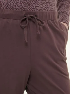 Schlafhose verkürzt aus Bio-Baumwolle, 08 aubergine, M, GOTS