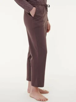 Schlafhose verkürzt aus Bio-Baumwolle, 08 aubergine, M, GOTS