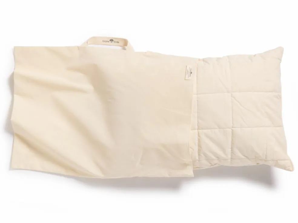 Schlafkissen Baumwolle/Latexflocken hoch, 40 x 80 cm