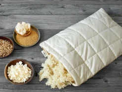 Schlafkissen-Hülle, Inlett mit Baumwolle versteppt, mit Reißverschluss, 40 x 60 cm