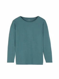 Schlafshirt aus Bio-Baumwolle, 86 blaugrün, S, GOTS
