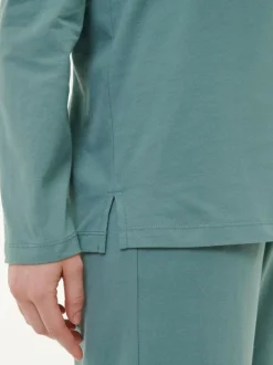 Schlafshirt aus Bio-Baumwolle, 86 blaugrün, S, GOTS