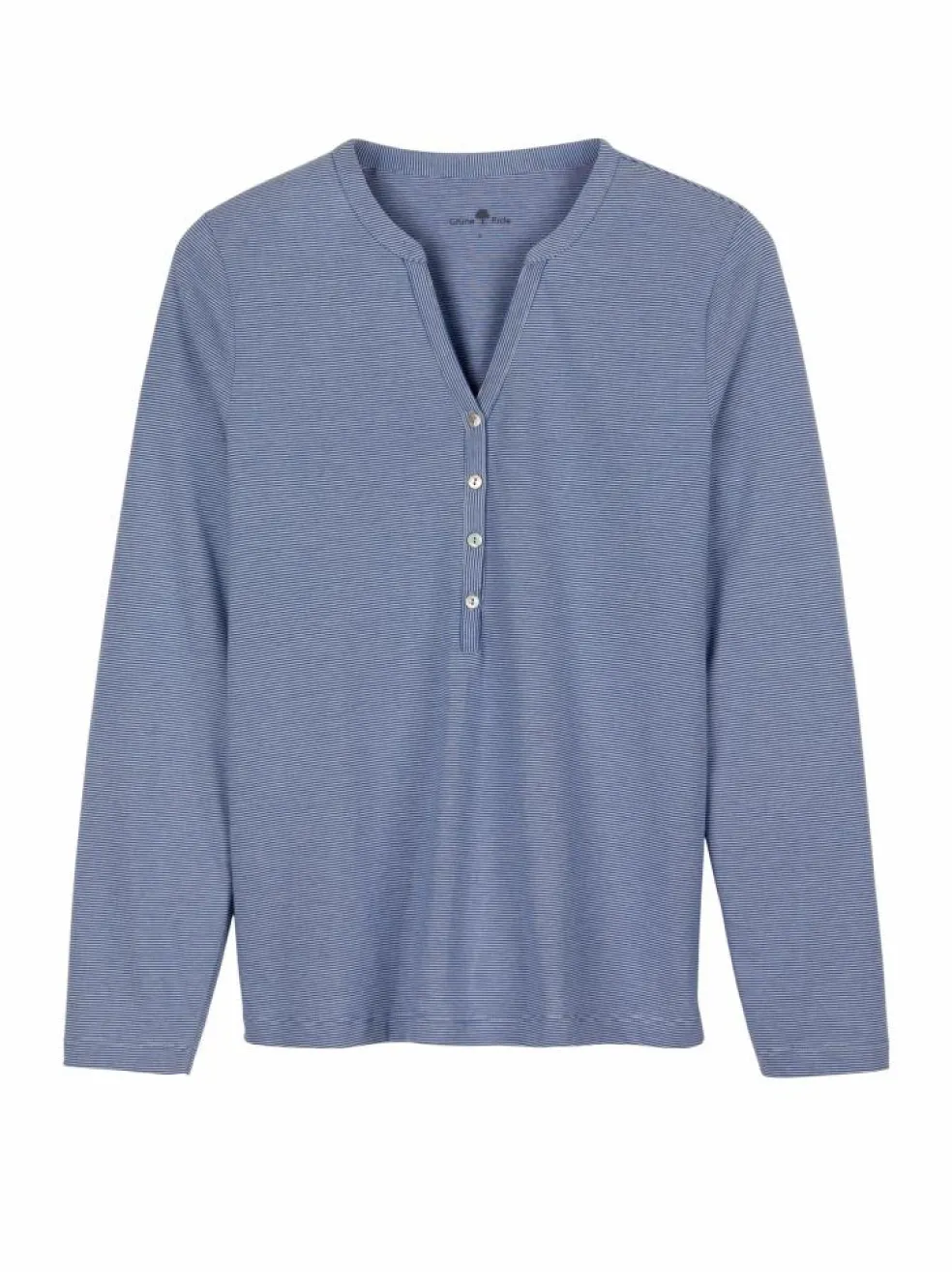 Schlafshirt aus Bio-Baumwolle, 89 meerblau/weiß ringel, S, GOTS