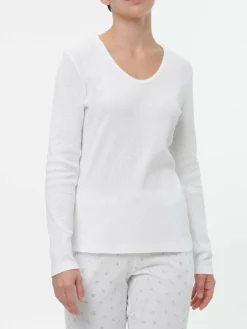 Schlafshirt aus Bio-Baumwolle, 11 weiß, S, GOTS