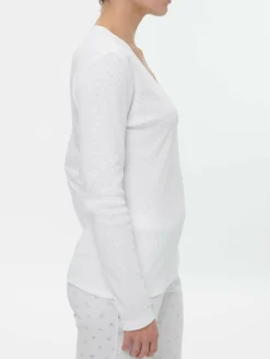 Schlafshirt aus Bio-Baumwolle, 11 weiß, S, GOTS