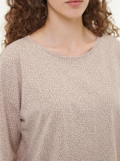 Schlafshirt aus Bio-Baumwolle, 93 blätterdruck mauve, S, GOTS