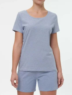 Schlafshirt aus Bio-Baumwolle, 89 meerblau-weiss ringel, S, GOTS