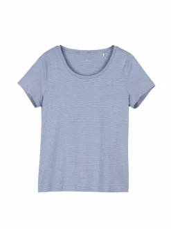 Schlafshirt aus Bio-Baumwolle, 89 meerblau-weiss ringel, S, GOTS