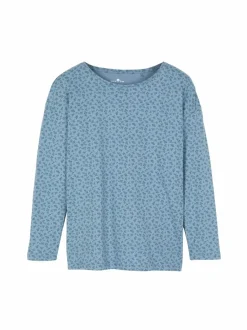 Schlafshirt aus Bio-Baumwolle, 91 blumendruck himmelblau, S, GOTS