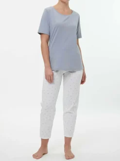 Schlafshirt aus Bio-Baumwolle, 92 meerblau, M, GOTS