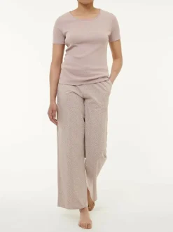 Schlafshirt Kurzarm aus Bio-Baumwolle, 87 mauve, S