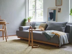 Schlafsofa Nebo B200 x T108 x H72, Sitzhöhe 42cm/Sitztiefe 85cm, inkl. 2 Kissen (80 x 55cm), Wollstoff Tano Natur (79), Buche