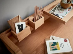 Schreibtisch Pureto Stiftablage B 11 x T 8,8 x H 7 cm, Buche