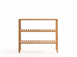 Schuhregal Tenso, B 70 x T 33,4 x H 60 cm, 3 Fächer, Buche