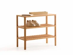 Schuhregal Tenso, B 70 x T 33,4 x H 60 cm, 3 Fächer, Buche